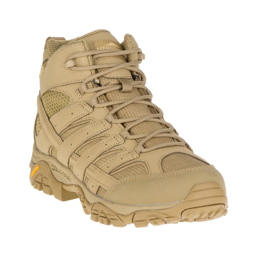 Bottes de Securite Merrell Moab 2 Mid Tactical Waterproof Marron Clair Homme | M.I.WBFF